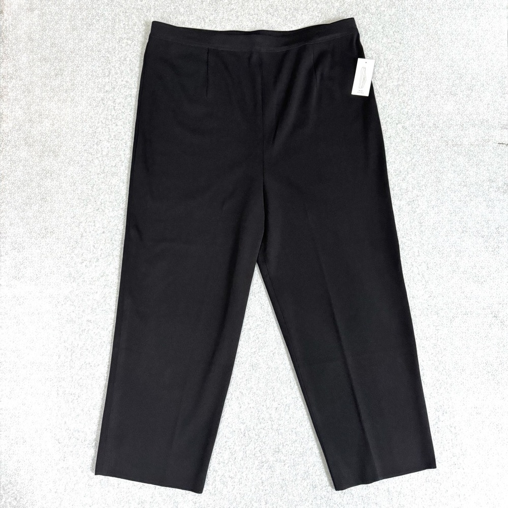 Misook Womens Black Pants Plus Size 3X Petite Pull On Elastic Waist Stretch NWOT